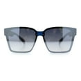 thumbnail image 3 of Retro Rimless Horn Rim Plastic Rectangular Classy Fashion Sunglasses Blue - Silver Mirror, 3 of 6