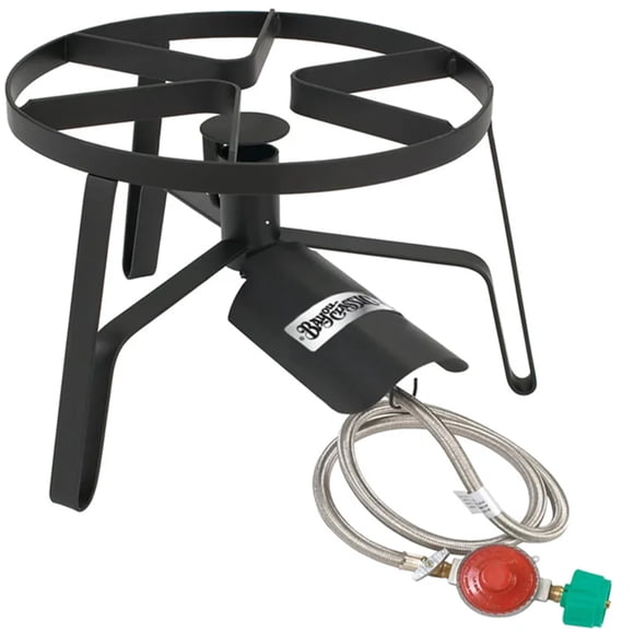 Bayou Classic Single Jet Cooker, 14-Inch Propane Gas Burner Outdoor Stockpot Stand, Black