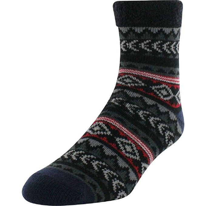 Yaktrax Men's Cozy Cabin Socks Tribal Black