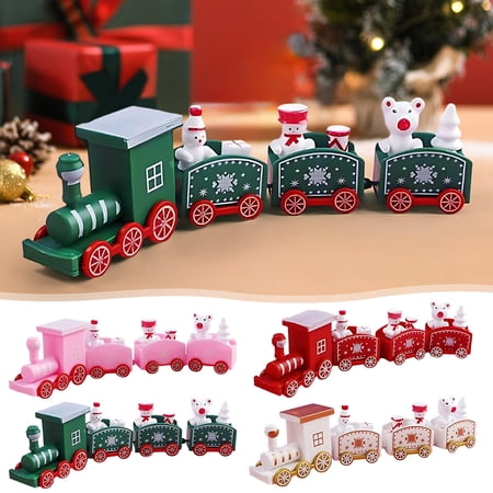 Christmas Train Ornament 1PC Holiday Decorations Festive Plastic Toy Train for Home Tree Display Seasonal Celebration(Green)