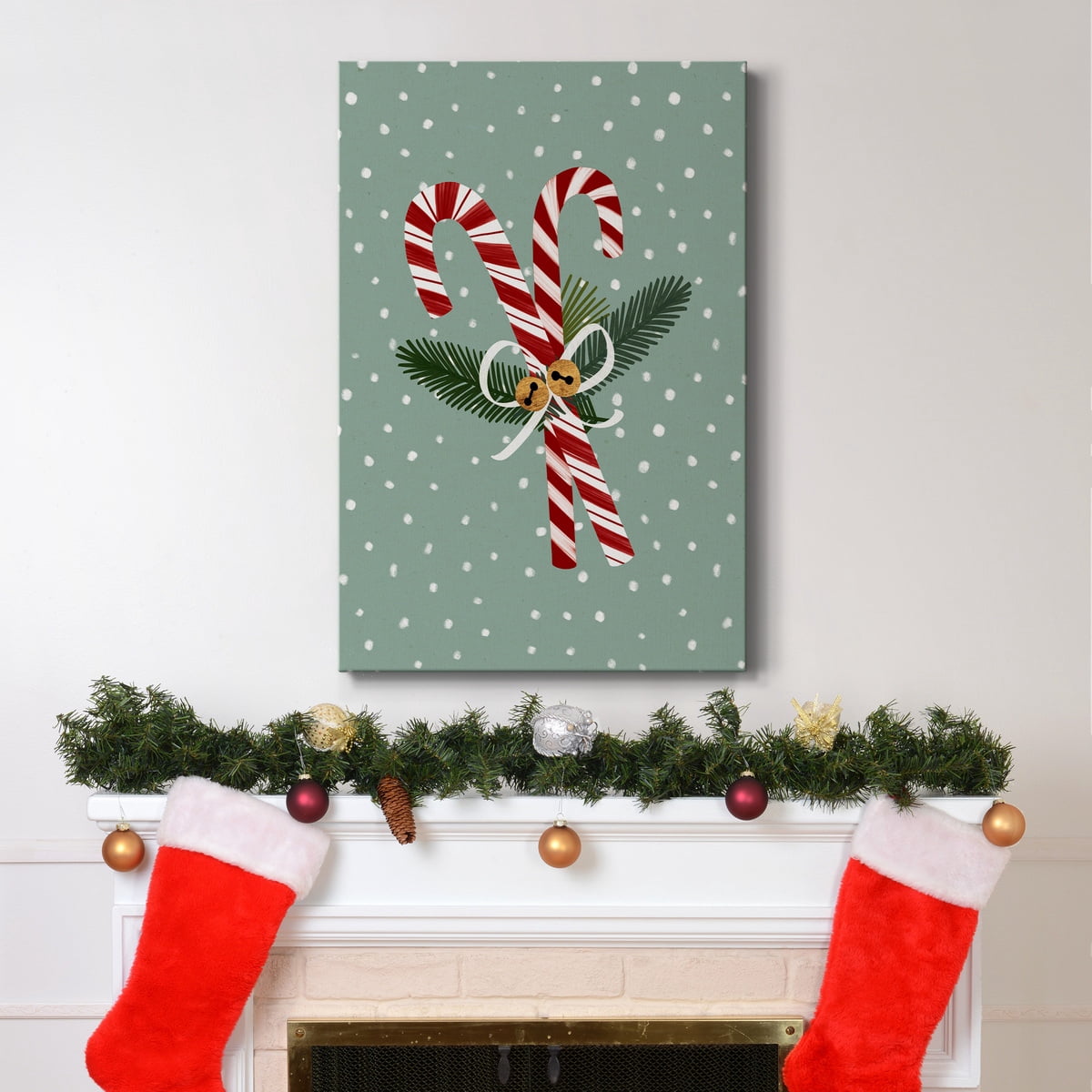 Peppermint Snowman Collection B- Gallery Wrapped Canvas