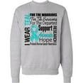 thumbnail image 2 of Inktastic Ovarian Cancer I Wear Teal Ribbon Tribute Adult Sweatshirt, 2 of 4