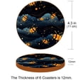thumbnail image 3 of Honeybee Set of 6 Round Microfiber Leather Coasters, 11x11 cm/4.3x4.3 in, Drink Coasters for Home and Office, and Water Absorbent Cup Coasters, 3 of 6
