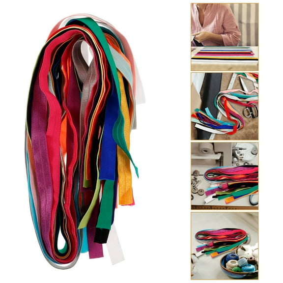 MUSEYA 15 Pcs Stretch Elastic Lace Ribbon Assorted Color Hair Bows For Girls Suitable For Craft Works