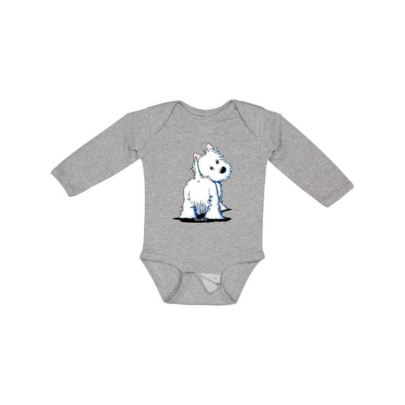 Inktastic Fluffybutt Westie Boys or Girls Long Sleeve Baby Bodysuit