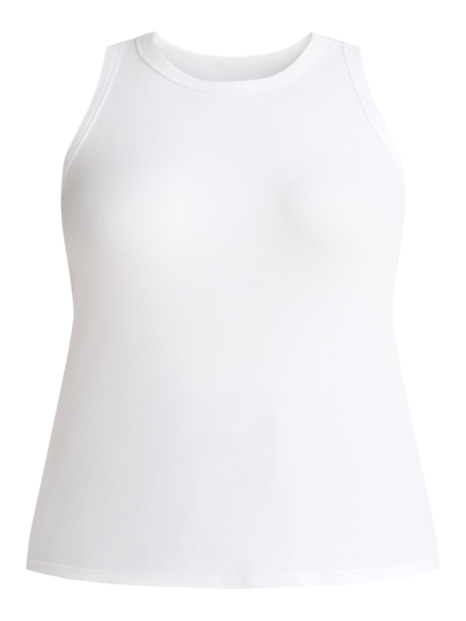 Terra & Sky Women's Plus Size High Neck Rib Tank Top, 2-Pack