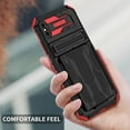 thumbnail image 5 of For Samsung Galaxy A42 5G Case, Heavy Duty Dual Layer Hybrid Rugged Shockproof Case with Kickstand Card Slot Protective Cover, Red, 5 of 8