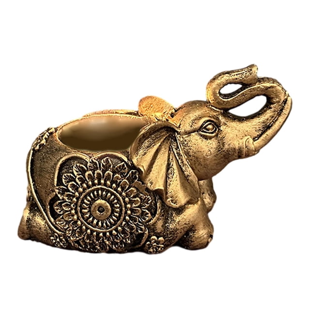 simhoa Elephant Statue European s Candle Holder for Farmhouse Table Centerpiece D