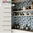 thumbnail image 4 of S4Sassy Flower Bloom Wallpaper - Blue Walls Covering, 25 x 120 Self-Adhesive Vinyl Wall Paper, Decorative Wallwrap, Easy DIY Wall Covering For Bedroom, Living Room, Living Space, 4 of 6