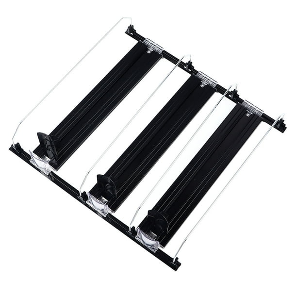 Organizador De Soda De Ancho Ajustable, Organizador De Bebidas De Deslizamiento De Empuje Para El Refrigerador 5 Filas Para El Organizador De Bebidas En Refrigerador