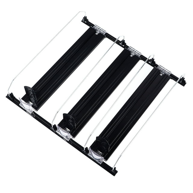 Organizador De Soda De Ancho Ajustable, Organizador De Bebidas De Deslizamiento De Empuje Para El Refrigerador 5 Filas Para El Organizador De Bebidas En Refrigerador