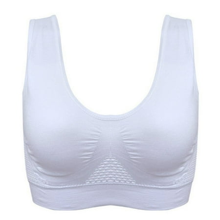 

Abcelit Clearance! Air Permeable Cooling Summer Sport Wireless Bra Gym Fitness Athletic Running Sport Tops Underwear Workout Vest Tank White XL