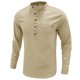 thumbnail image 5 of Blusa y camisa de manga larga con cuello alto para hombre, informal, a la moda, de color liso, transpirable, de manga larga, con cuello alto y bolsillo con botones, blusa de poliéster para hombre, 5 of 9