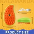 thumbnail image 2 of Cat Steam Brush, 3 in 1 Cat Steamy Brush, Silicone Massage Grooming Brush, Self cleaning Brush with USB Rechargeable, Pet Hair Cleaning Brush Comb for Cats Dogs (Mango Green), 2 of 7