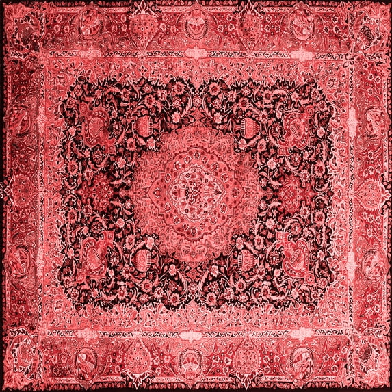 Ahgly Company Indoor Square Persian Red Traditional Area Rugs, 8' Square
