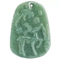 thumbnail image 5 of EOEMY Natural Grade A Jade Jadeite Men Women Lucky Gift Flower Sika Deer Pendant, 5 of 8