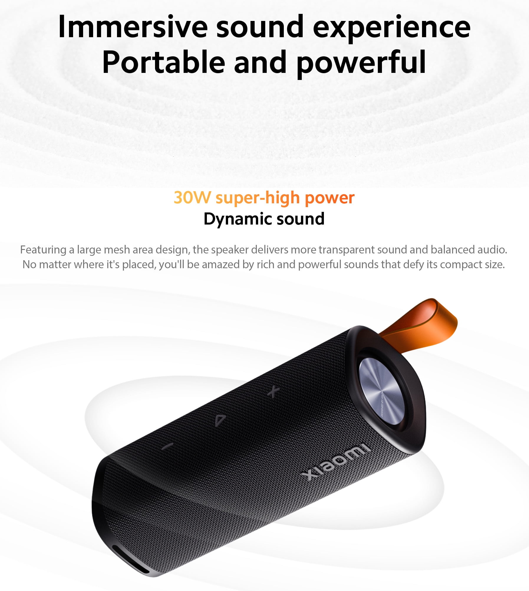 Xiaomi 30W Portable Bluetooth Speaker - IP67 Waterproof, 20H Playtime (Bluetooth 5.4)