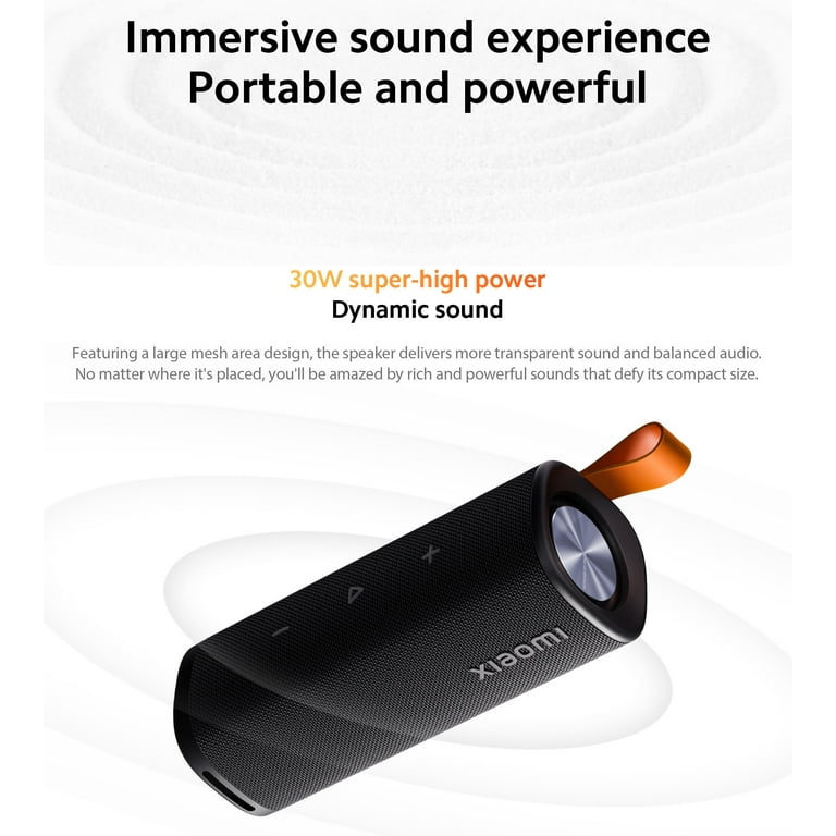 Xiaomi Bluetooth Speaker ブラック Xiaomi Mi Portable Bluetooth Speaker 16W - Black - MaxGaming.com