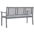 thumbnail image 4 of vidaXL Loveseat Accent Patio Bench Furniture with Cushion Eucalyptus Wood, 4 of 9