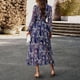 thumbnail image 5 of Vestido de línea A para mujer cómodo vestido de gasa de cintura alta vestido largo fluido con estampado floral, 5 of 7