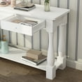 thumbnail image 6 of Knocbel Functional Vintage Wood Console Table Sofa Table with Bottom Open Shelf and 3 Storage Drawers for Hallway Entryway Living Room, 57.8"W x 15"D x 34"H White, 6 of 8