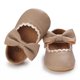 thumbnail image 3 of Zapatos Mary Jane para bebés, zapatos planos antideslizantes, suela de goma suave, primeros pasos para niños pequeños, zapatos de vestir de princesa, color albaricoque, la longitud interior es de 12 JAMW Sencillez, 3 of 5