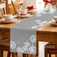 thumbnail image 5 of White Dandelion Table Runner - 36 Inch Long Spring Plants Flowers Vintage Gray Cotton and Linen Blended Dress Scarves Farmhouse Table Runner for Kitchen Dining, Coffee Table, 13" x 36", 5 of 8