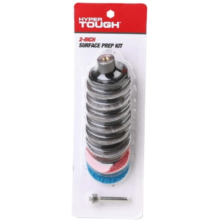 Hyper Tough 10 Piece 2-inch Die Grinder Surface Prep Kit, Grit Sanding Discs, Model Number 25-319HT
