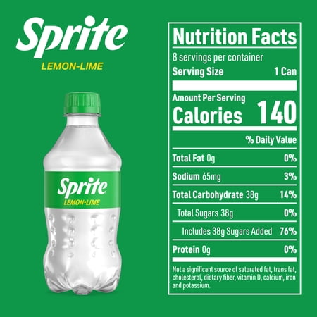 Sprite Lemon Lime Soda Pop, 12 fl oz, 8 Pack Bottles