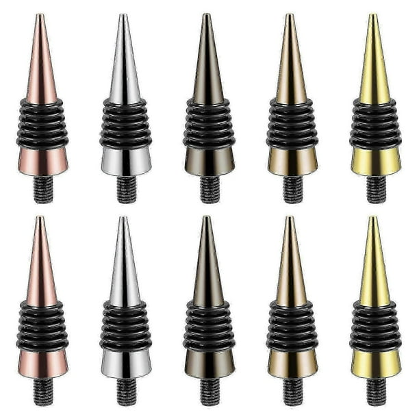 10 Pieces Blank Bottle Stopper with Threaded Post Metal Wine Stopper Inserts Set Hardware for Wood Turning DIY Project