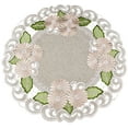 thumbnail image 2 of Fleur Latte Gold Daisy on Sage Green Table Doily (23"/33"Round), 2 of 3