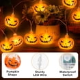 thumbnail image 5 of Qoosea Halloween Pumpkin String Lights, 20 LED 10.5ft 8 Modes Waterproof Orange Halloween Decorations Outdoor Indoor Bedroom Camper Party Decor, 5 of 10