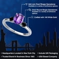 thumbnail image 2 of Gem Stone King 14K White Gold Purple Amethyst and Black Diamond Engagement Ring for Women | 1.40 Cttw | Oval Checkerboard 8X6MM | Gemstone February Birthstone | Size 8, 2 of 6