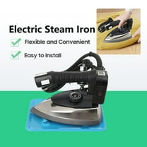 SUDEG Steam Iron – 110 Volt Gravity Fed Hanging Bottle Clothes Iron with Non-Stick Laminate Sole Plate, Demineralizer Cartridge, Silicon Iron Rest & Hardware