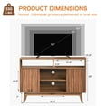 thumbnail image 3 of Neche Fluted TV Stand for 65 inch TV, Modern Entertainment Center with Storage & Shelves, Solid Wood Legs Tall Media Console, TV Consoles for Living Room and Bedroom, Walnut, 3 of 13