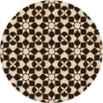 thumbnail image 1 of Ahgly Company Machine Washable Indoor Round Transitional Black Brown Area Rugs, 5' Round, 1 of 7