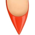 thumbnail image 4 of FSJ Women Classic Pearls Block High Heels Pumps Pointed Closed Toe Slip On Ladies Office Party Sexy Dressy Slide Shoes Size 8 Orange, 4 of 5