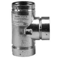 Pellet Pipe 243100 Stove Pipe Tee With Cap, 3 in, Galvanized