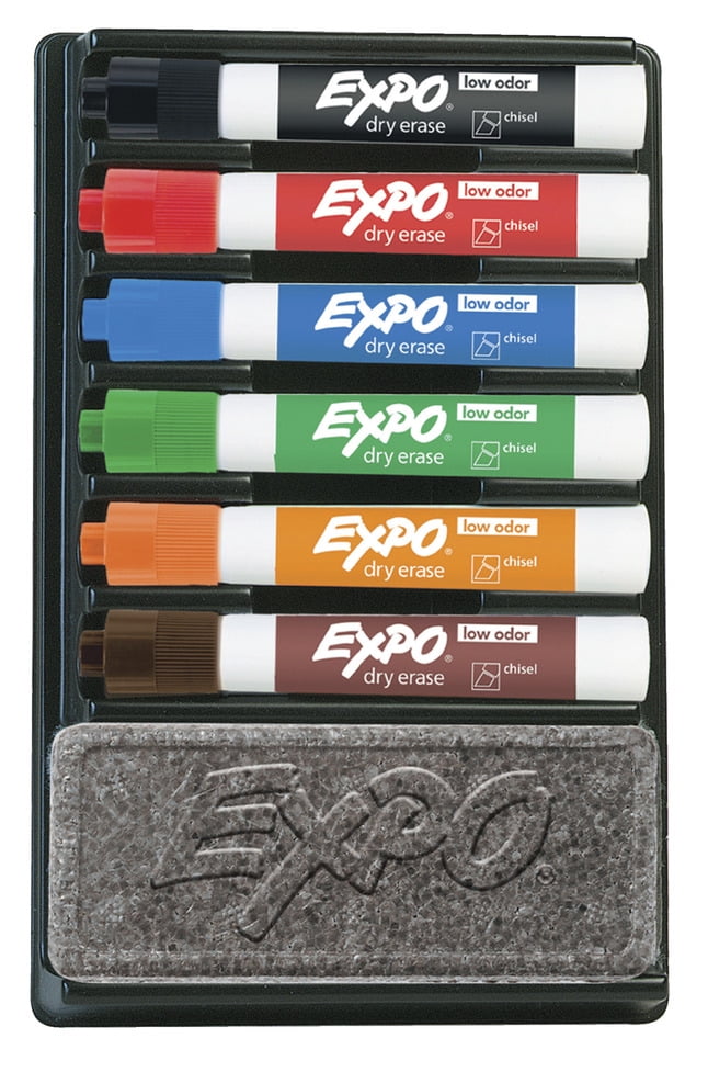 6 Piece Chisel Tip EXPO Dry Erase Marker Set 