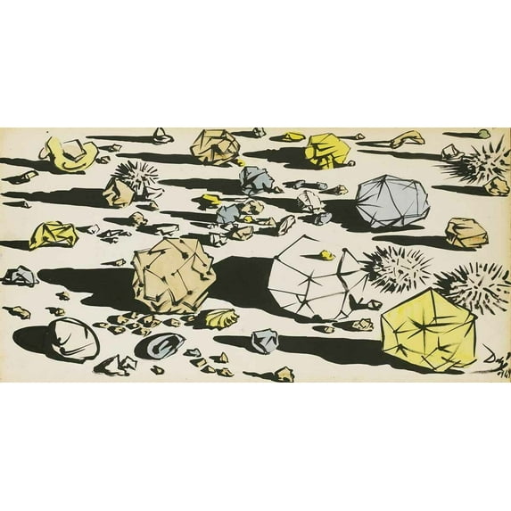 Salvador Dali 1949 Etude Pour Pierres - CANVAS OR PRINT WALL ART
