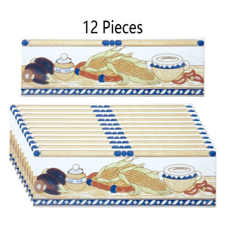 Tales Border - 12 Pcs Ceramic Listello Tile Border Chair Rail 3