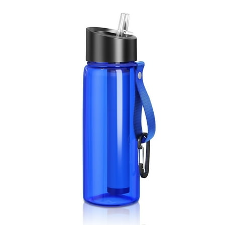 Water Bottle with Filter, AMIR Filtered Water Bottle 396 Gallon Built-in Compass BPA Free Water Filter Bottle for Hiking Fishing Camping