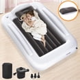thumbnail image 1 of Cama de viaje inflable para niños pequeños Abdtech con laterales de seguridad y bomba, 1 of 9