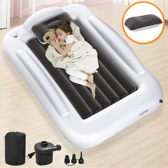 Cama de viaje inflable para niños pequeños Abdtech con laterales de seguridad y bomba
