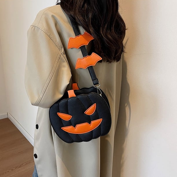 Bolso Bandolera de Calabaza, Novedoso Bolso de Hombro, Bolso de Mano de Halloween para Mujer, Cartera con Cadena para El Hombro
