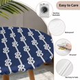 thumbnail image 3 of Navy Blue Knot Round Tablecloth for 55-60 Inch Tables, Fitted Table Cover with Elastic Edge, Nautical Striped Monochrome Ocean Waterproof Outdoor Table Cloth Protector for Patio Garden Dinner Picnic, 3 of 9