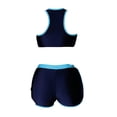 thumbnail image 3 of Xnihocha Women 2 Pieces Sport Bra Racerback Crop Tank Top and Athletic Shorts Set Yoga Gym Training Navy Blue M, 3 of 5