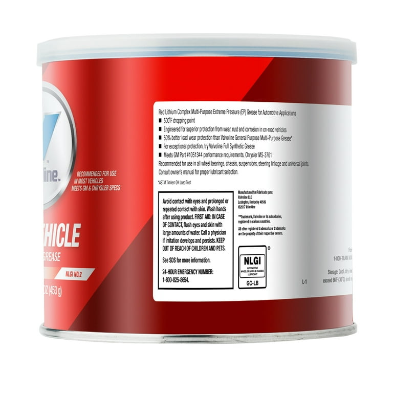 Valvoline MultiVehicle High Temperature Red Grease LB Tub, 45 OFF