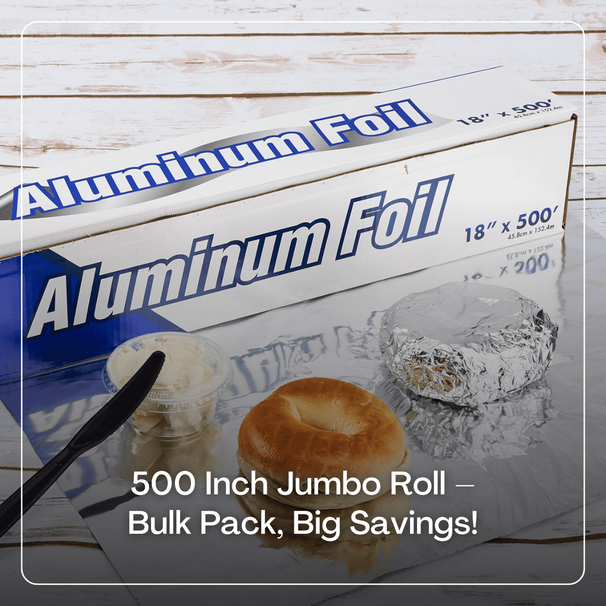 Karat 18” x 500' Standard Aluminum Foil Roll | 500 Feet Long | Industrial Size and Strength