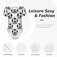 thumbnail image 6 of The Xecao Happy Soccer Women's Crew Neck Body Suit, a short-sleeved bodysuit and basic swimsuit, both comfort and style for dating and daily life, 6 of 9